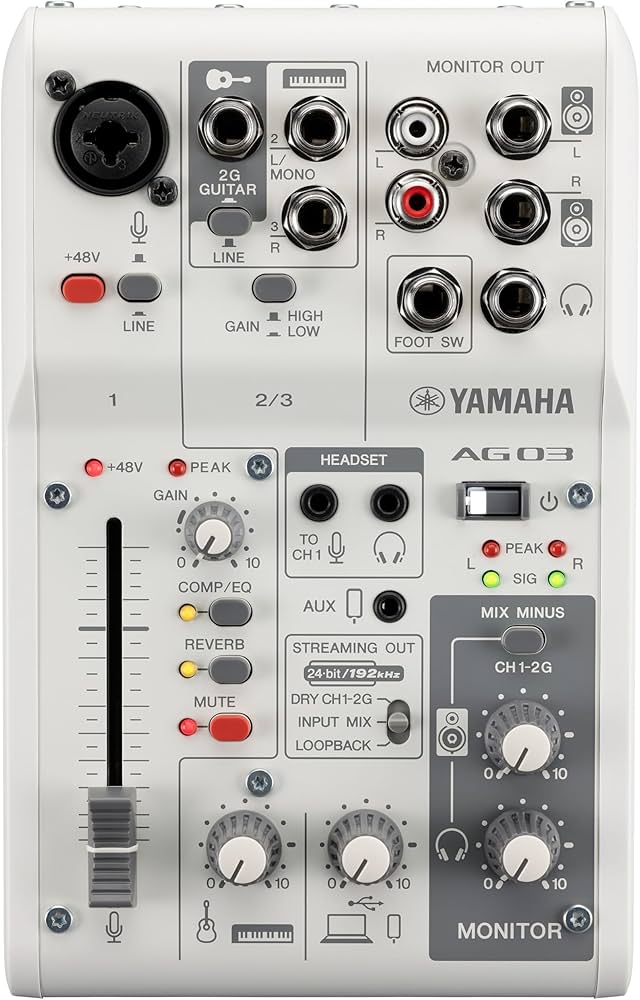 Yamaha AG03MK2 3-Channel Live Streaming Mixer with USB Audio